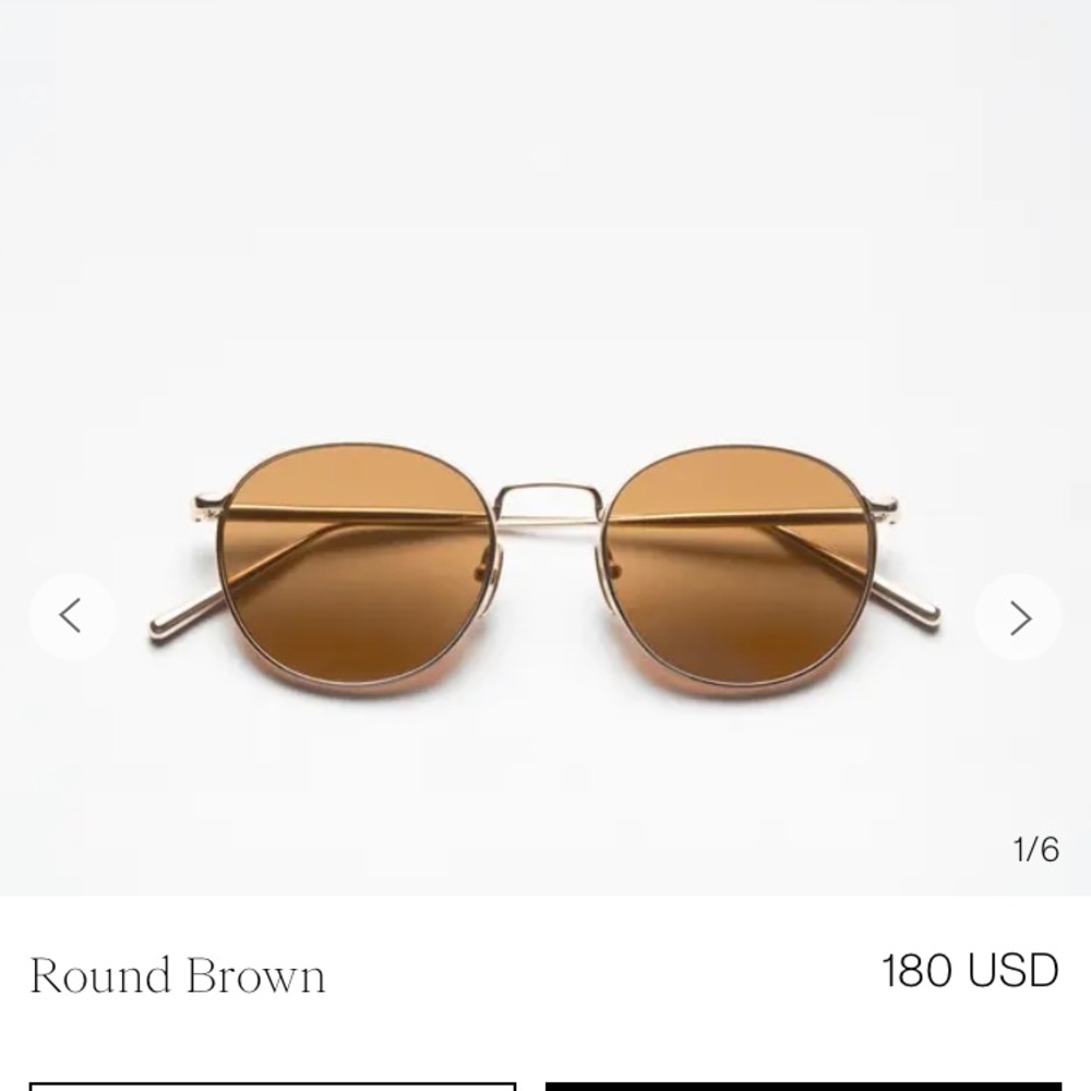 NEW Chimi gold brown steel round sunglasses